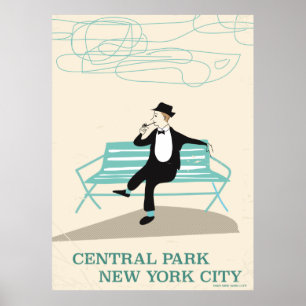 Pôster Cartaz de viagem vintage Central Park Nova York