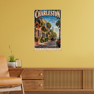 Poster Cartaz de Viagem Vintage Charleston Carolina do Su