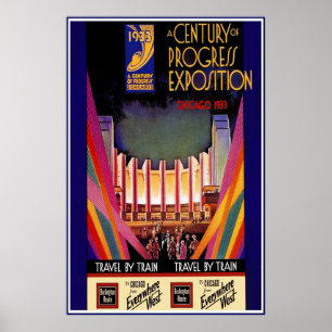 Pôster Cartaz de Viagem Vintage Chicago Cartaz de Viagem 