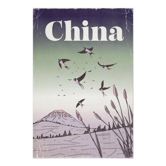 Pôster Cartaz de Viagem Vintage China (Frente)