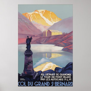 Poster Cartaz de Viagem Vintage Col du Grand St Bernard A