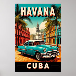 Poster Cartaz de Viagem Vintage Cuba