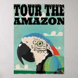 Poster Cartaz de viagem vintage da Amazônia