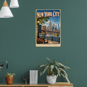Poster Cartaz de Viagem Vintage da Cidade de Nova York NY