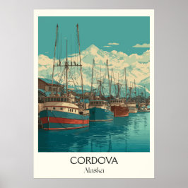 Poster Cartaz de Viagem Vintage da Cidade Portuária de Co