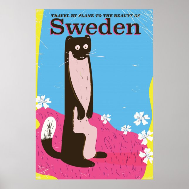 Poster Cartaz de viagem vintage de desenho animado da Sué (Frente)