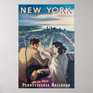 Poster Cartaz de Viagem Vintage de Nova York, Pensilvânia
