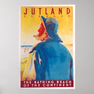 Poster Cartaz de Viagem Vintage Dinamarca Jutlândia - O