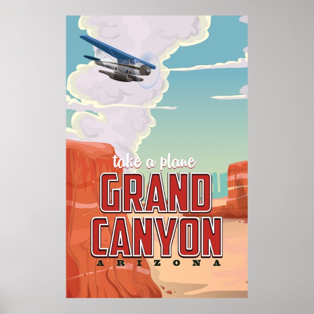 Pôster Cartaz de viagem vintage do Grand Canyon (Frente)
