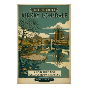 Pôster Cartaz de Viagem Vintage do Vale de Lune em Kirkby