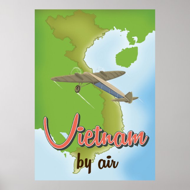 Pôster cartaz de viagem vintage do Vietnã (Frente)