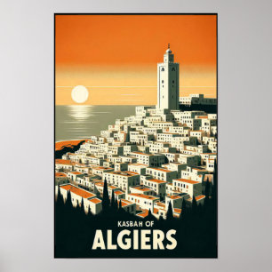 Poster Cartaz de Viagem Vintage dos Anos 60 da Kasbah de