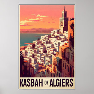 Poster Cartaz de Viagem Vintage dos Anos 60 da Kasbah de