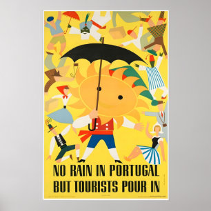 Poster Cartaz de Viagem Vintage Ensolarado Portugal