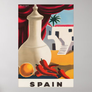 Poster Cartaz de Viagem Vintage Espanha Mediterrâneo Está