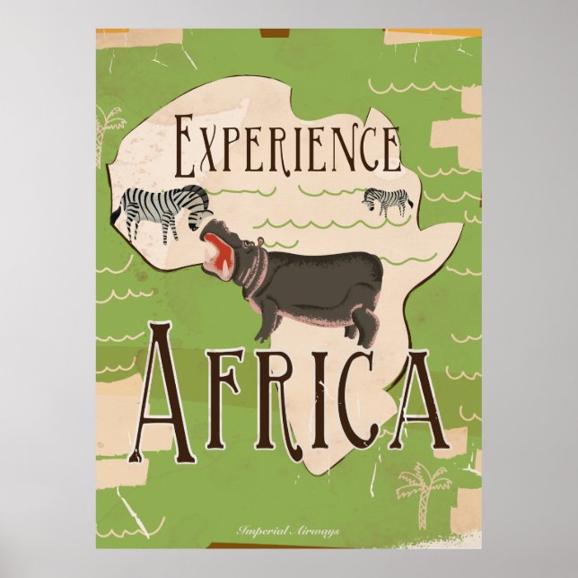 Pôster Cartaz de Viagem Vintage Experiência África (Frente)