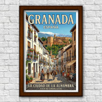 Cartaz de Viagem Vintage Granada, Espanha, anos 60