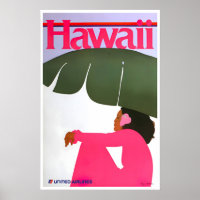 Cartaz de Viagem Vintage Havaí Arte Havaiana Retro