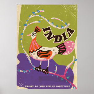 Poster Cartaz de viagem Vintage Índia