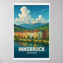 Poster Cartaz de Viagem Vintage Innsbruck Áustria