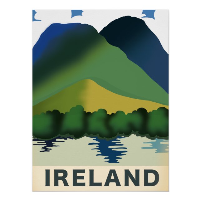 Pôster Cartaz de viagem vintage Irlanda (Frente)