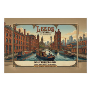 Pôster Cartaz de Viagem Vintage Leeds Inglaterra