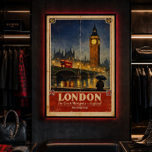 Cartaz de Viagem Vintage Londres Inglaterra – Arte