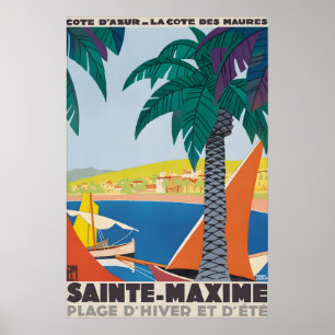 Poster Cartaz de Viagem Vintage Sainte Maxime, Francês