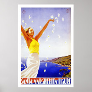 Pôster Cartaz de Viagem Vintage Santa Margherita Itália
