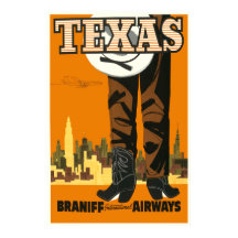 Cartaz de Viagem Vintage Texas