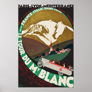 Poster Cartaz de Viagem Vintage Tour Du Mont Blanc