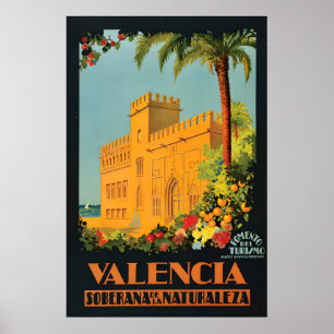 Poster Cartaz de Viagem Vintage Valência Espanha Parede R