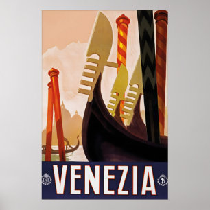 Poster Cartaz de Viagem Vintage Veneza Itália Turismo Ven