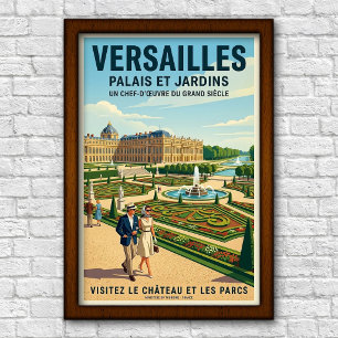 Poster Cartaz de Viagem Vintage Versalhes, França, anos 6