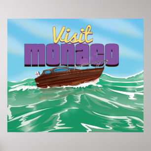Poster Cartaz de Viagem Visite Mônaco