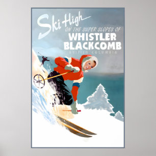 Poster Cartaz de Viagem Whistler Blackcomb Vancouver Cana