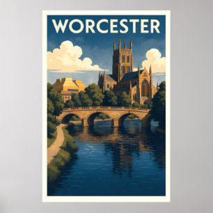 Poster Cartaz de Viagem Worcester Reino Unido – Parede em