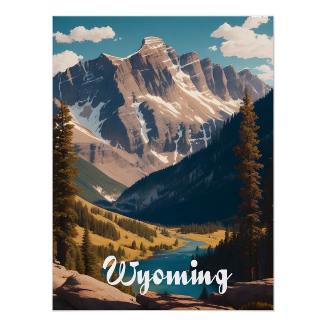 Pôster Cartaz de Viagem Wyoming EUA (Frente)