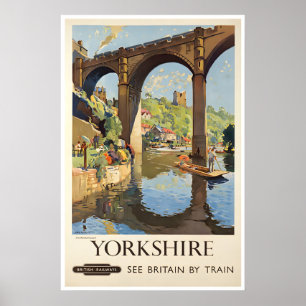 Poster Cartaz de Viagem Yorkshire Vintage Arte Inglaterra