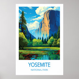 Poster Cartaz de Viagem Yosemite Arte do Parque Nacional