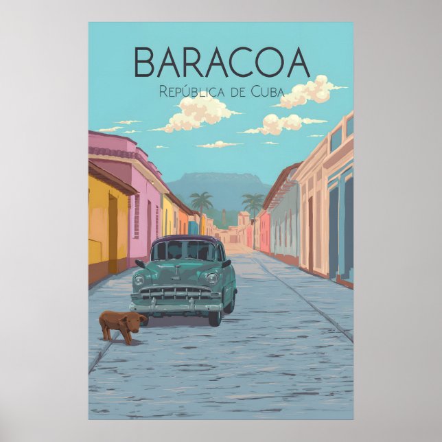 Poster Cartaz de Viagens Baracoa Cuba (Frente)