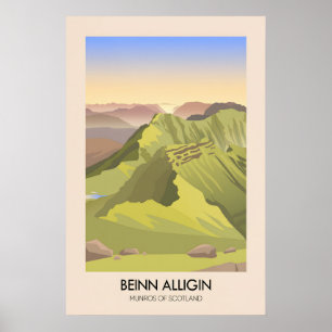 Poster Cartaz de Viagens Beinn Alligin Munros da Escócia