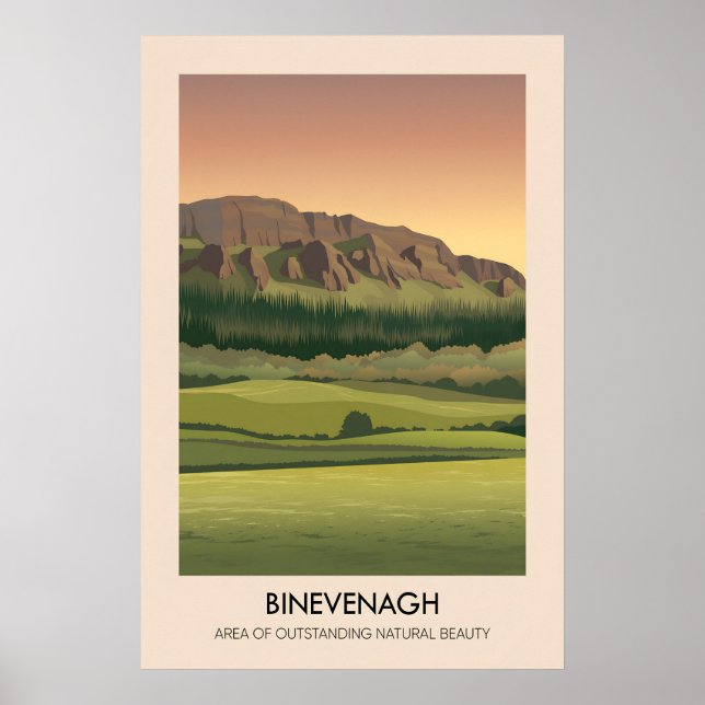 Poster Cartaz de Viagens Binevenagh AONB (Frente)