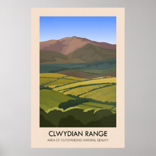 Poster Cartaz de Viagens Clwydian Range AONB