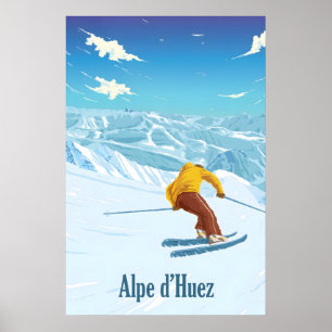 Poster Cartaz de Viagens da Estação de Esqui Alpe dHuez