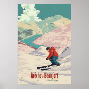 Poster Cartaz de Viagens da Estação de Esqui Areches Beau