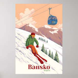 Poster Cartaz de Viagens da Estação de Esqui Bansko Bulgá