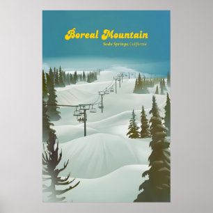 Poster Cartaz de Viagens da Estação de Esqui Boreal Mount