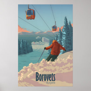 Poster Cartaz de Viagens da Estação de Esqui Borovets Bul