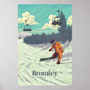 Poster Cartaz de Viagens da Estação de Esqui Bromley Verm
